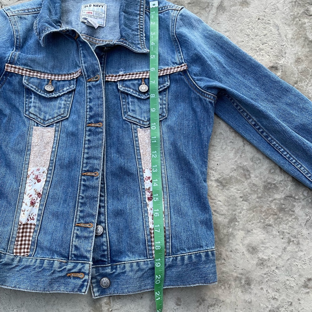 Angel wings embroidered patchwork upcycled jean jacket y2k - Picture 15 of 15